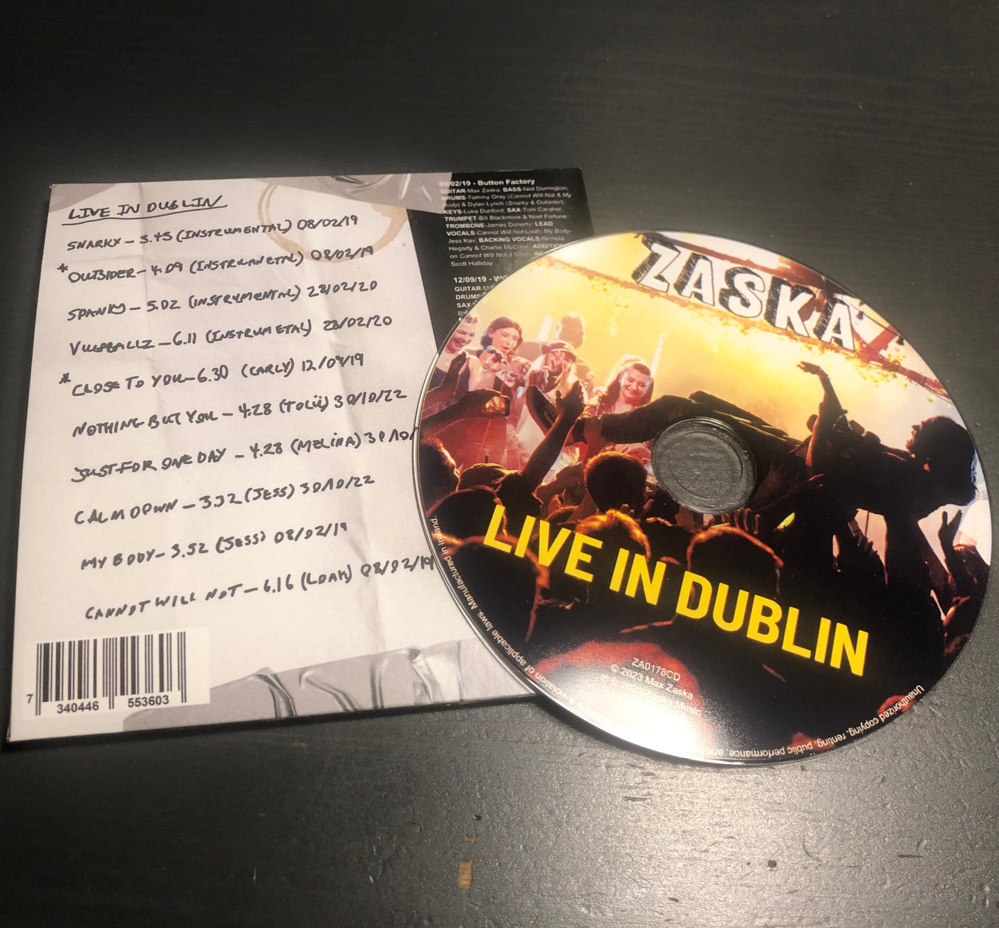 ZASKA Live In Dublin - Signed Limited Edition CD